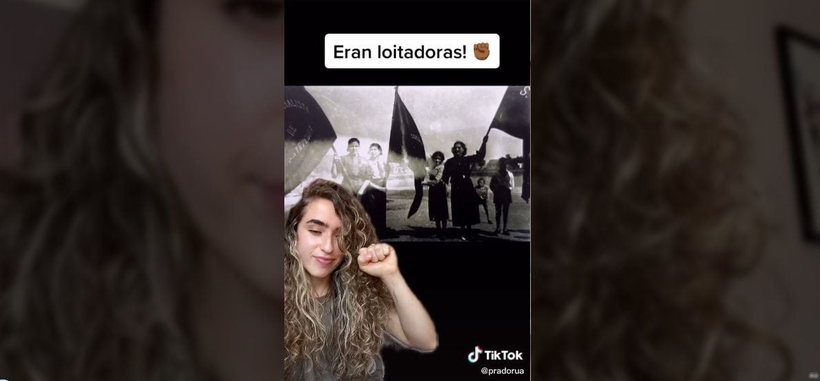 Fotograma del vídeo 'A cantas coñeces?' de María Rúa en Tik Tok para el programa 'A Memoria das Mulleres'