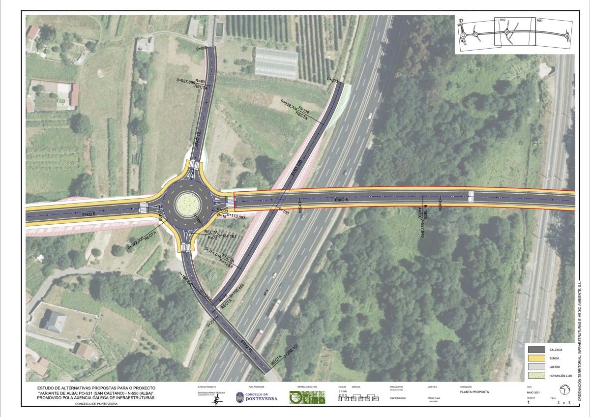 Alternativa urbana proposta polo Concello para a Variante de Alba