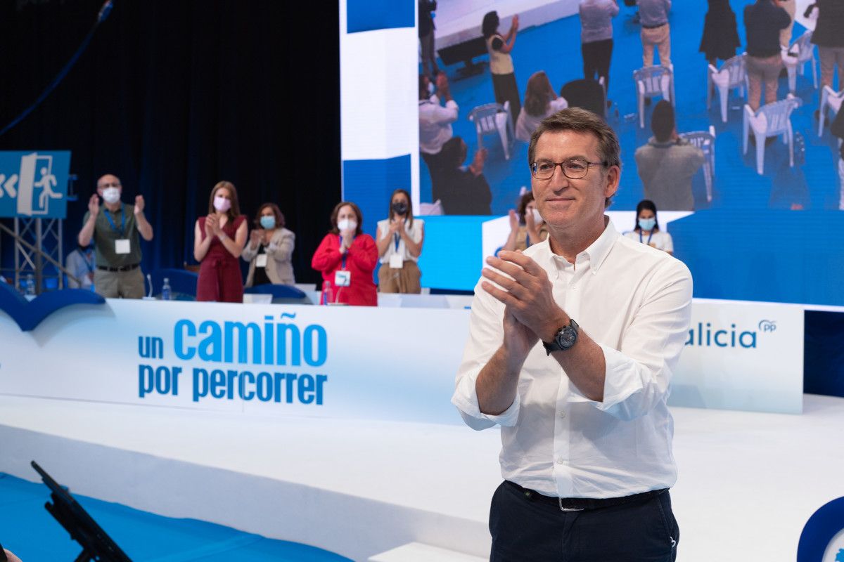 Alberto Núñez Feijóo, en el 17 congreso autonómico del PP