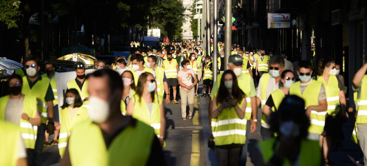 Manifestación de los trabajadores de Ence por Pontevedra tras la sentencia de la Audiencia Nacional