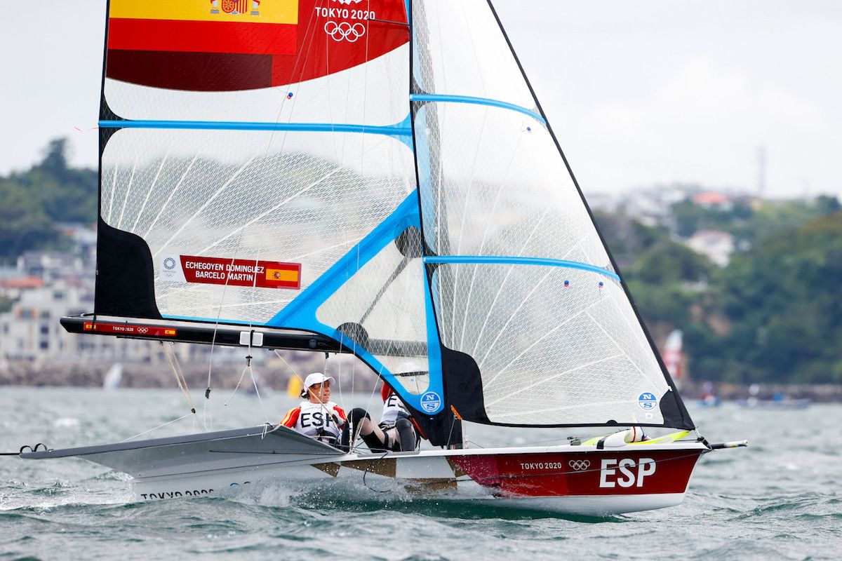 Támara Echegoyen y Paula Barceló en la primera jornada de los Juegos Olímpicos de Tokyo