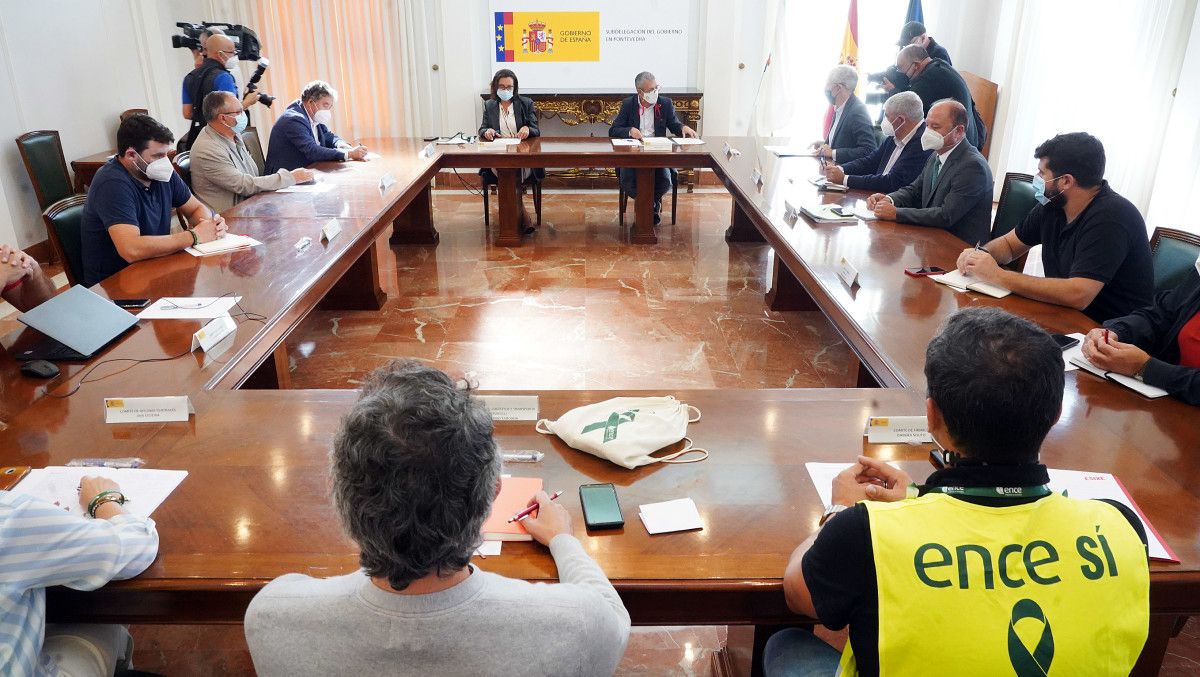 La segunda reunión de la mesa de trabajo por el futuro de Ence se celebró en la Subdelegación del Gobierno de Pontevedra