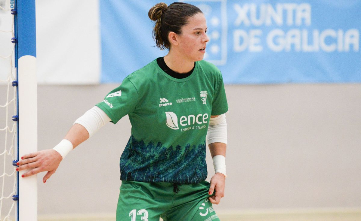 Silvia Aguete, en los cuartos de final de la Copa Galicia entre Marín Futsal y Poio Pescamar en A Raña