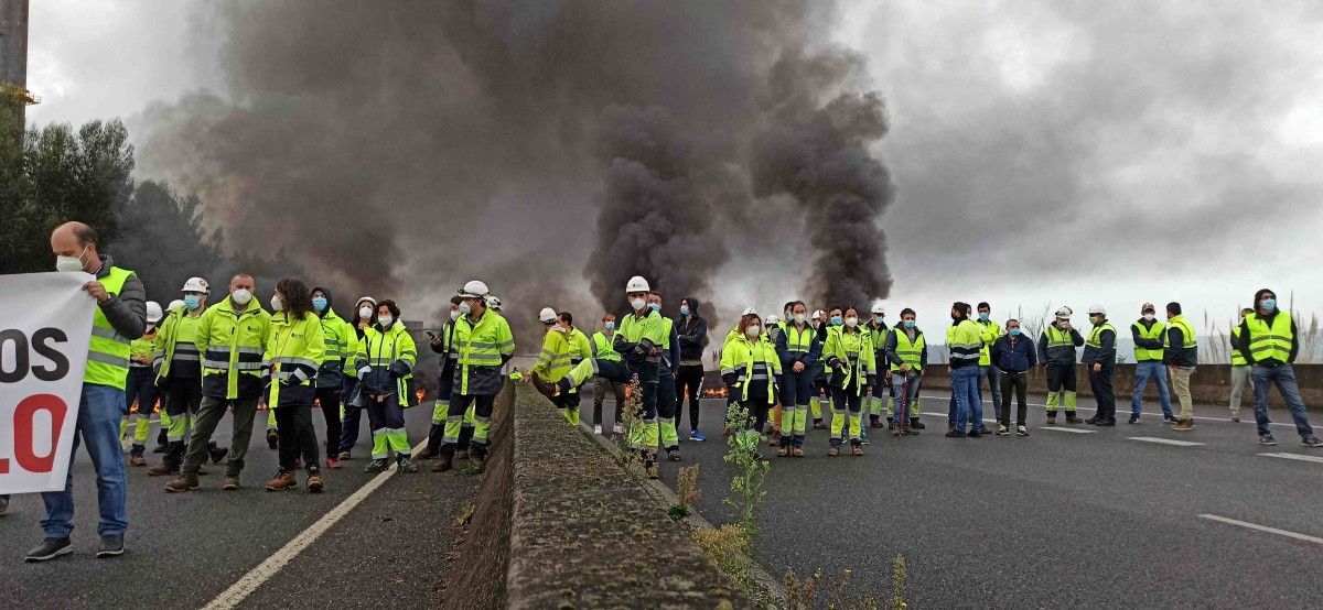 Protesta de trabajadores de fábrica de Ence