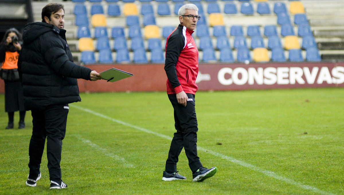 Jorge Otero en el partido de liga en Pasarón entre Pontevedra y Arosa. Temporada 2021/2022