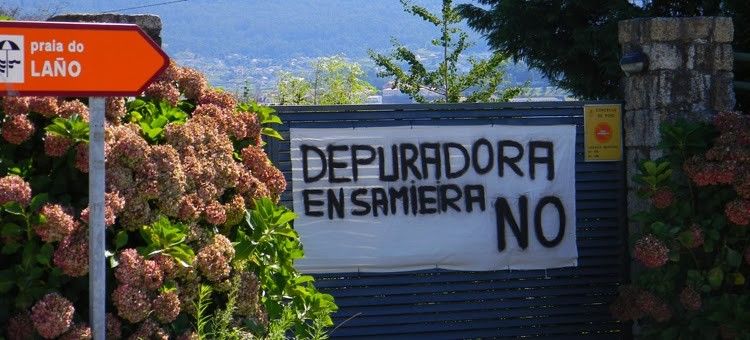 Pancarta de rechazo a la depuradora