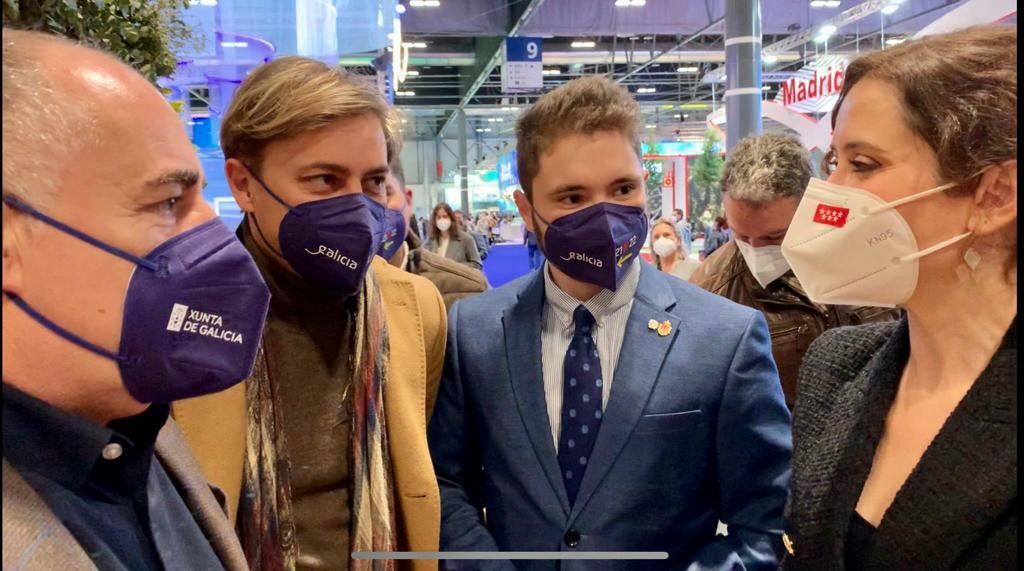 Javier Tourís, Roi Casal, Iván Caamaño e Isabel Díaz Ayuso en Fitur