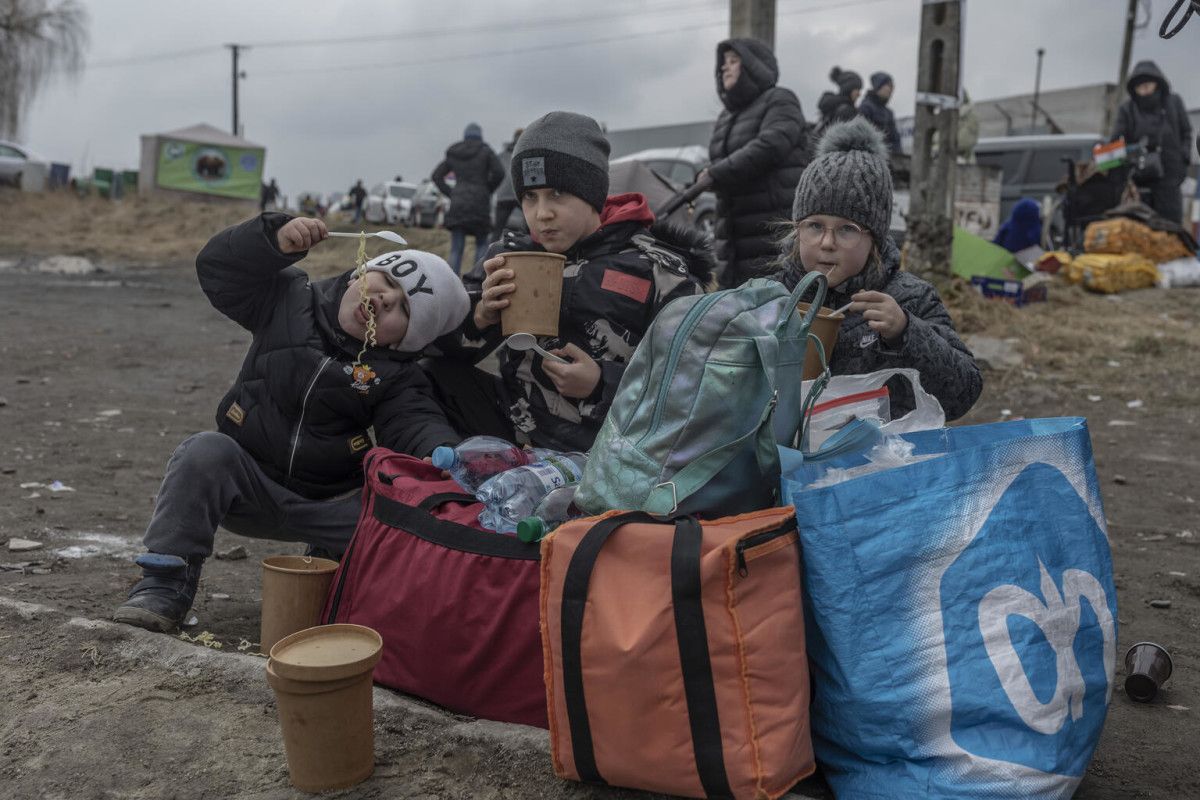 Un grupo de menores refugiados de la guerra en Ucrania