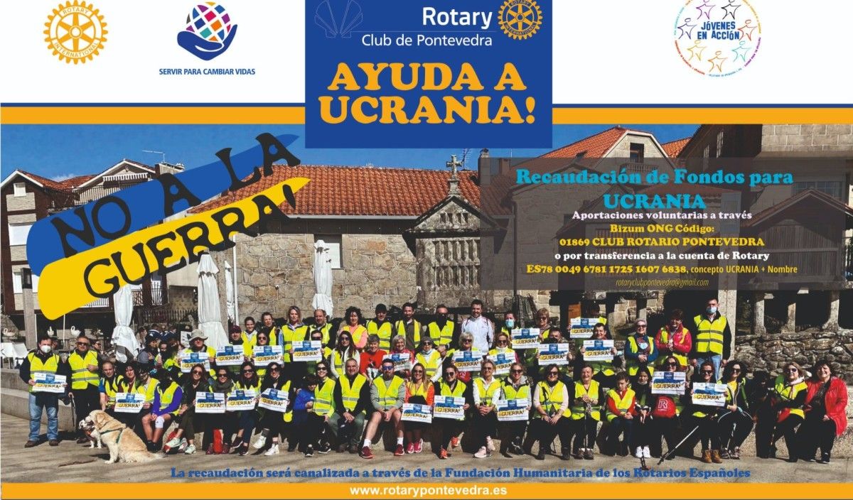 Campaña de recogida de fondos del Rotary Club Pontevedra para ayudar a la población de Ucrania