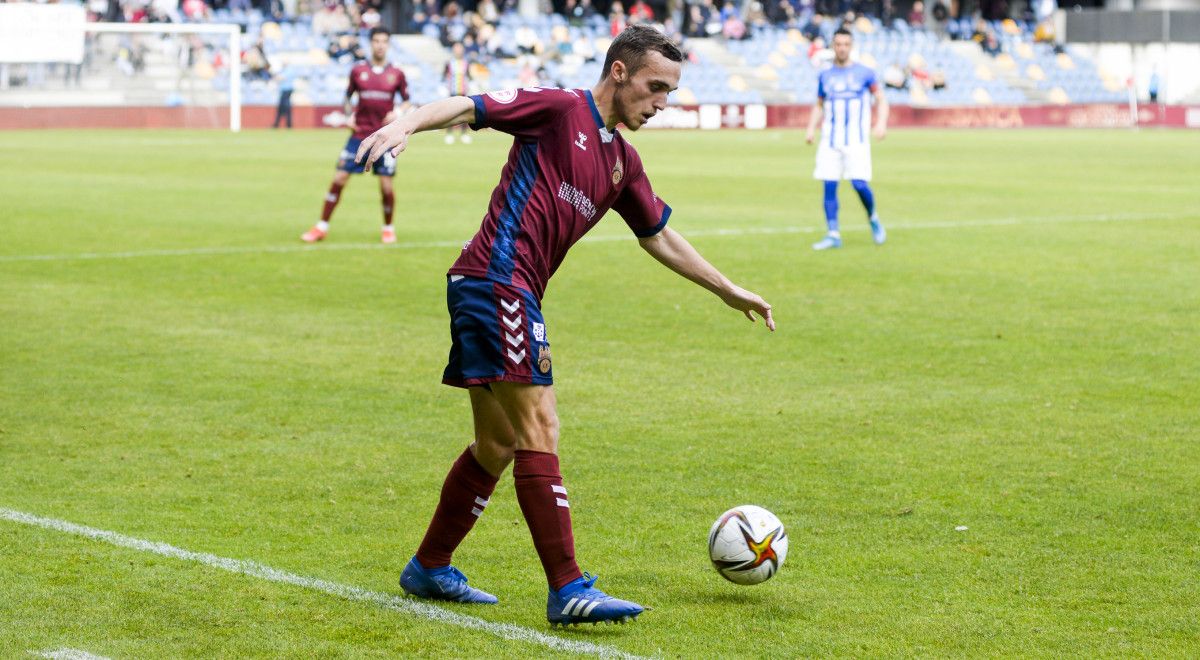 Santi Figueroa, en el partido de liga en Pasarón entre Pontevedra y Real Avilés