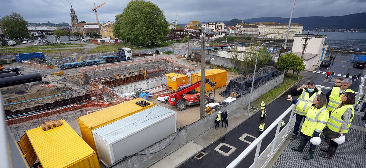 Avance de las obras de mejora de la depuradora de Praceres y construcción del emisario submarino