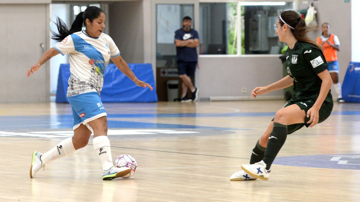 Café, en el último partido de liga entre el Marín Futsal y el Leganés