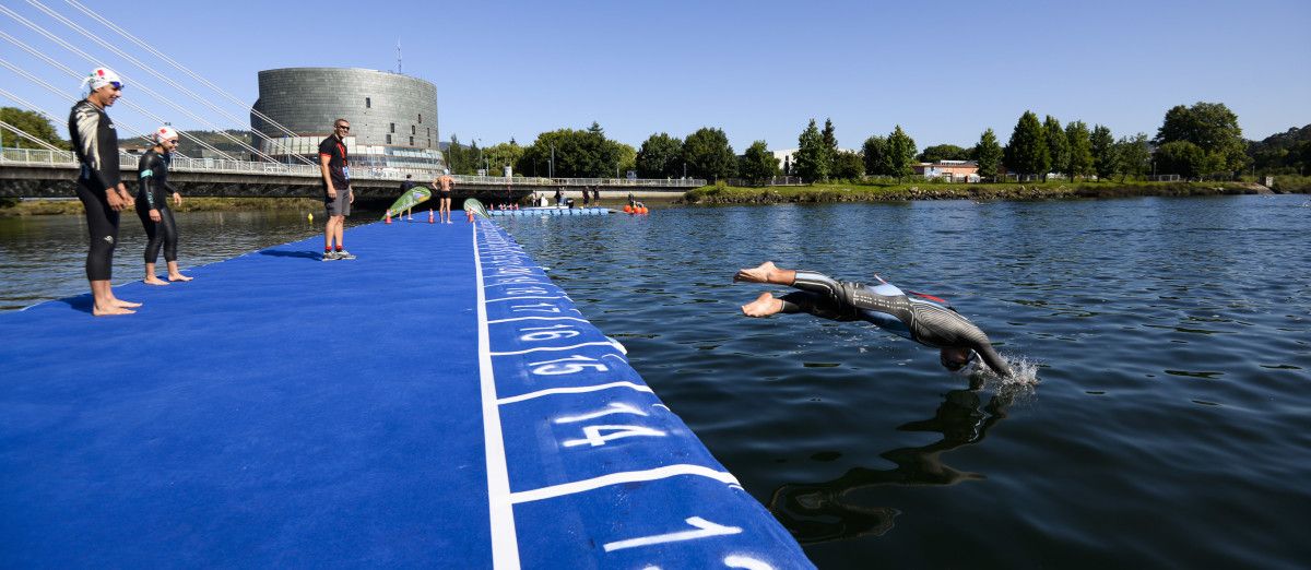 Entrenamientos de natación de la Copa del Mundo de Triatlón