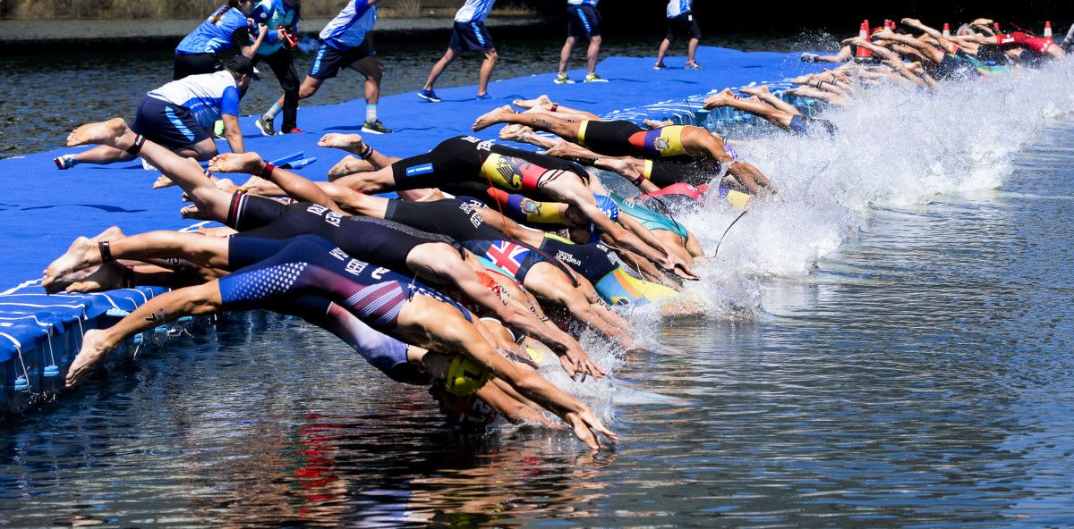 Carrera élite masculina en la Copa del Mundo de Triatlón de Pontevedra