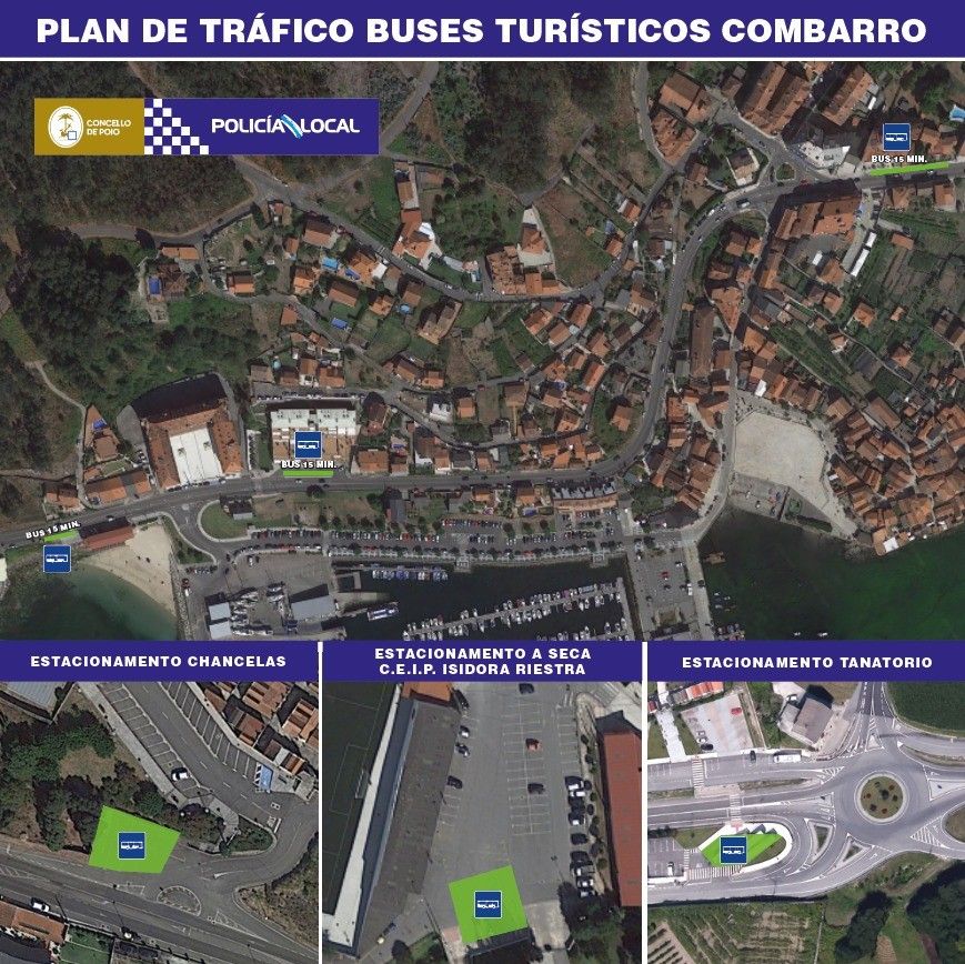 Plan de tráfico del Concello para los autobuses turísticos