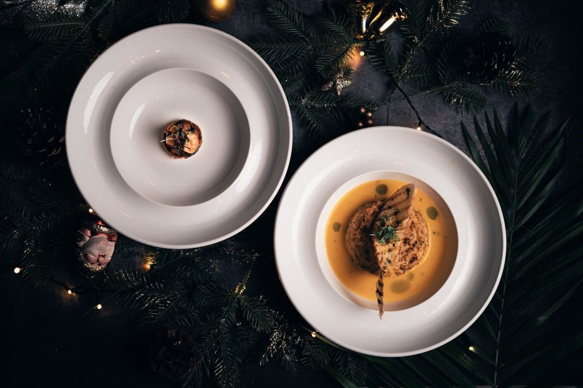 ‘Bisqué’ de Navidad con torta de mariscos