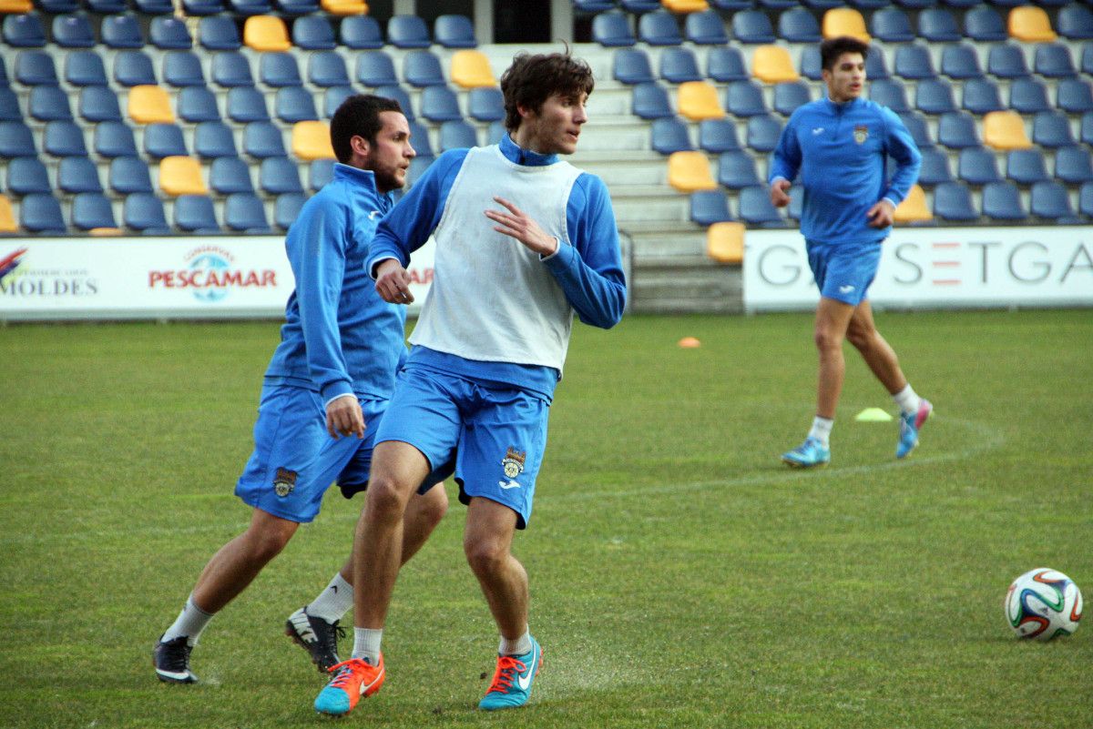 Bruno Rivada junto a Campillo en el entrenamiento celebrado en Pasarón