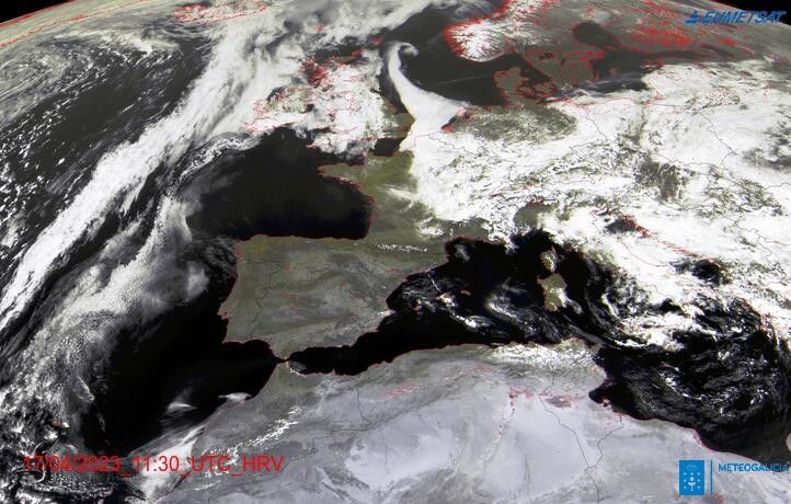 Imagen del satélite de Meteogalicia este 17 de abril de 2023