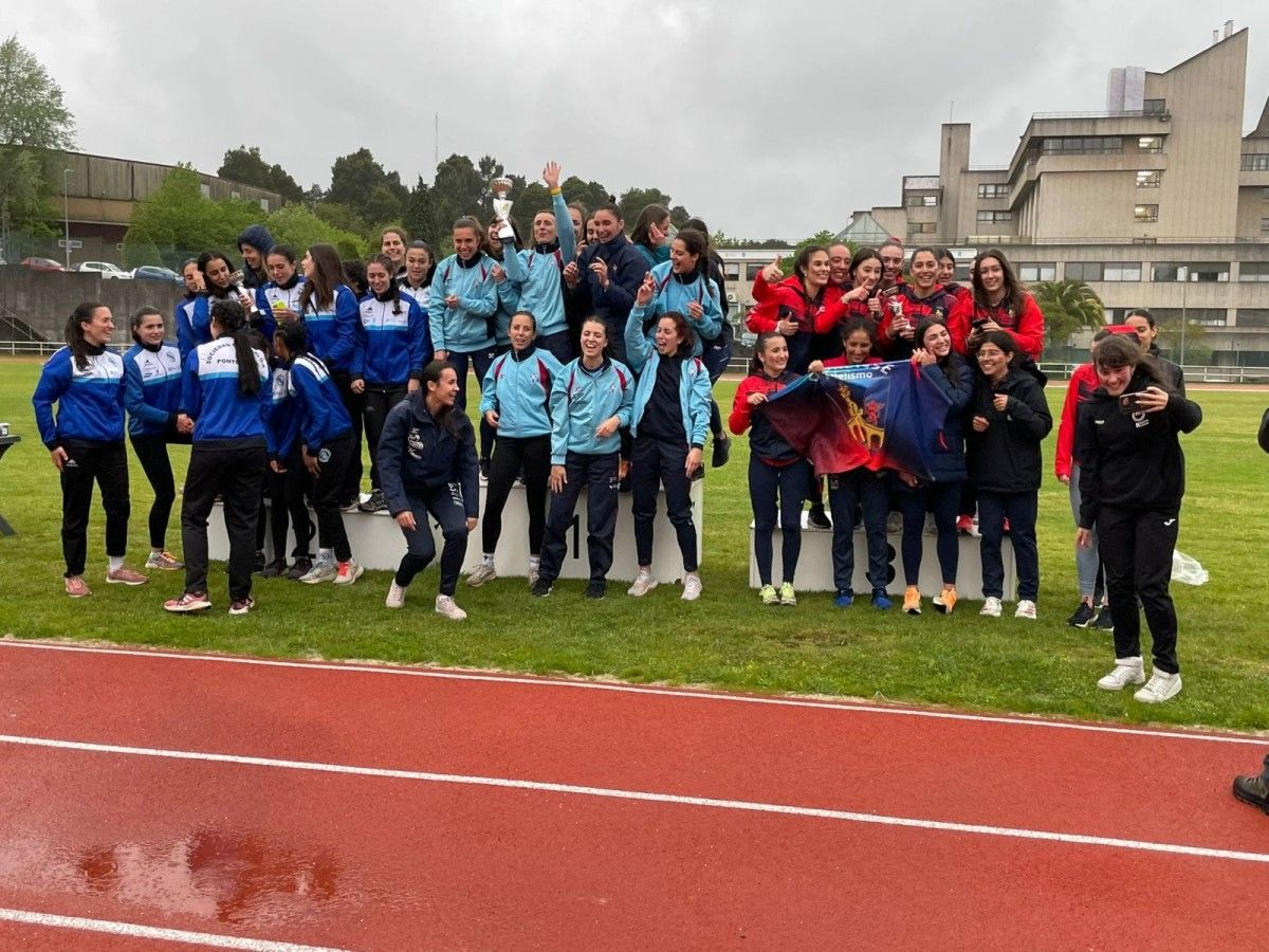 Podio femenino del Campeonato Xunta de Galicia de Clubes de atletismo