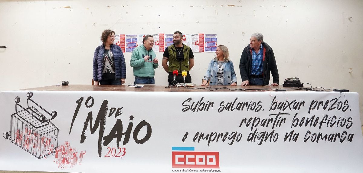 Representantes de CCOO en la presentación de la manifestación del 1º de mayo