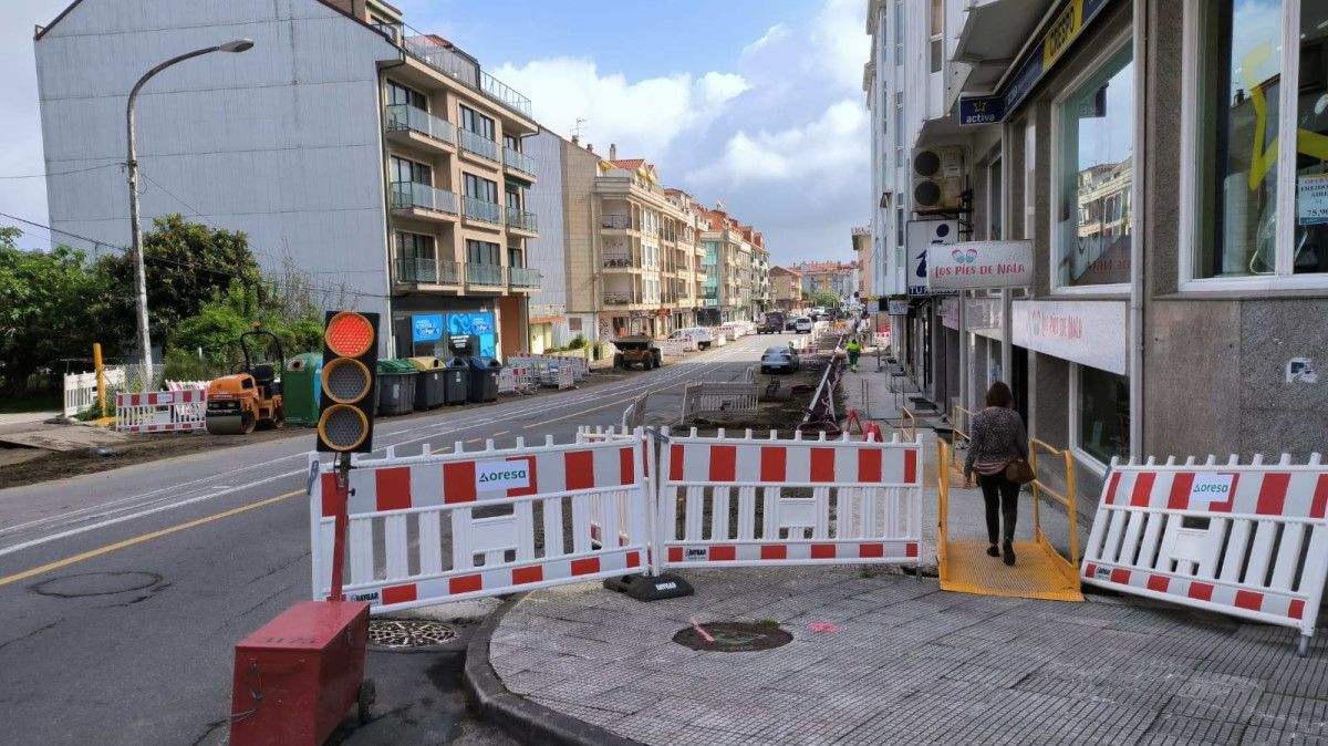 Obras del bulevar de Portonovo