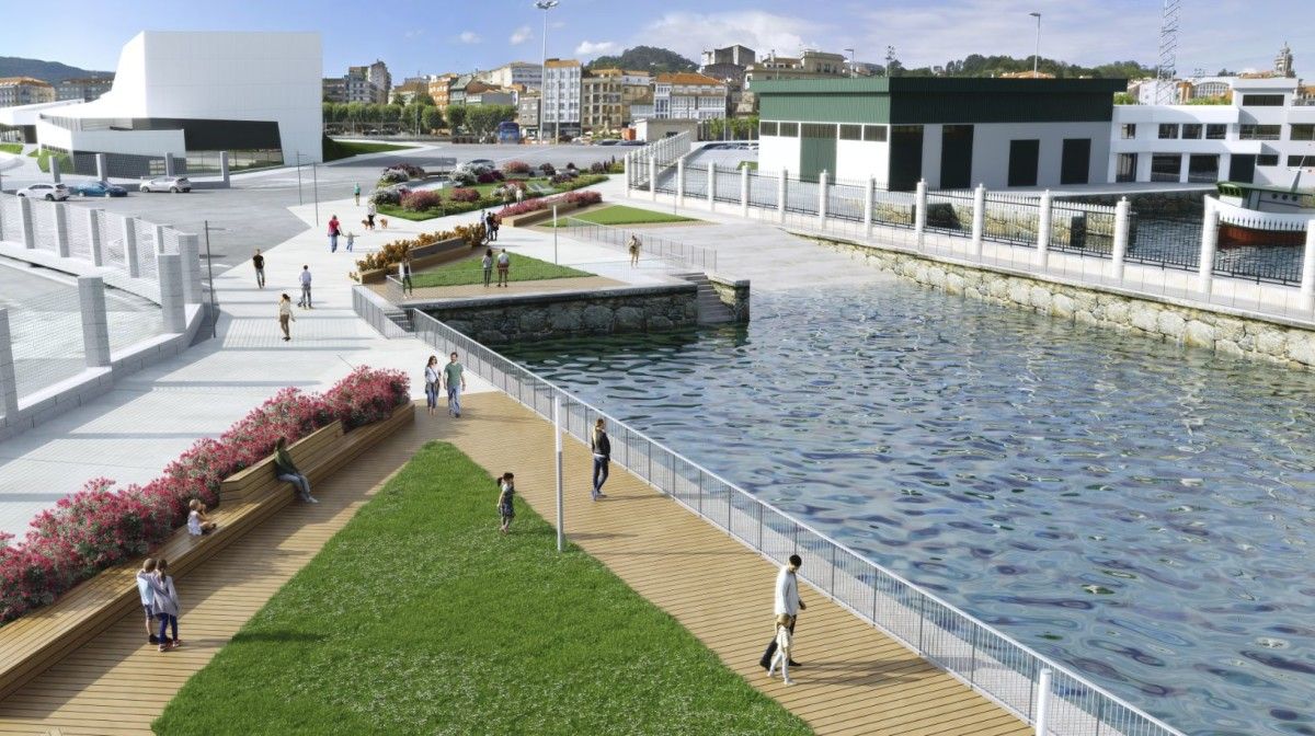 Proyecto de la piscina de agua salada que el PP de María Ramallo quiere construir en la entrada al Paseo Alcalde Blanco