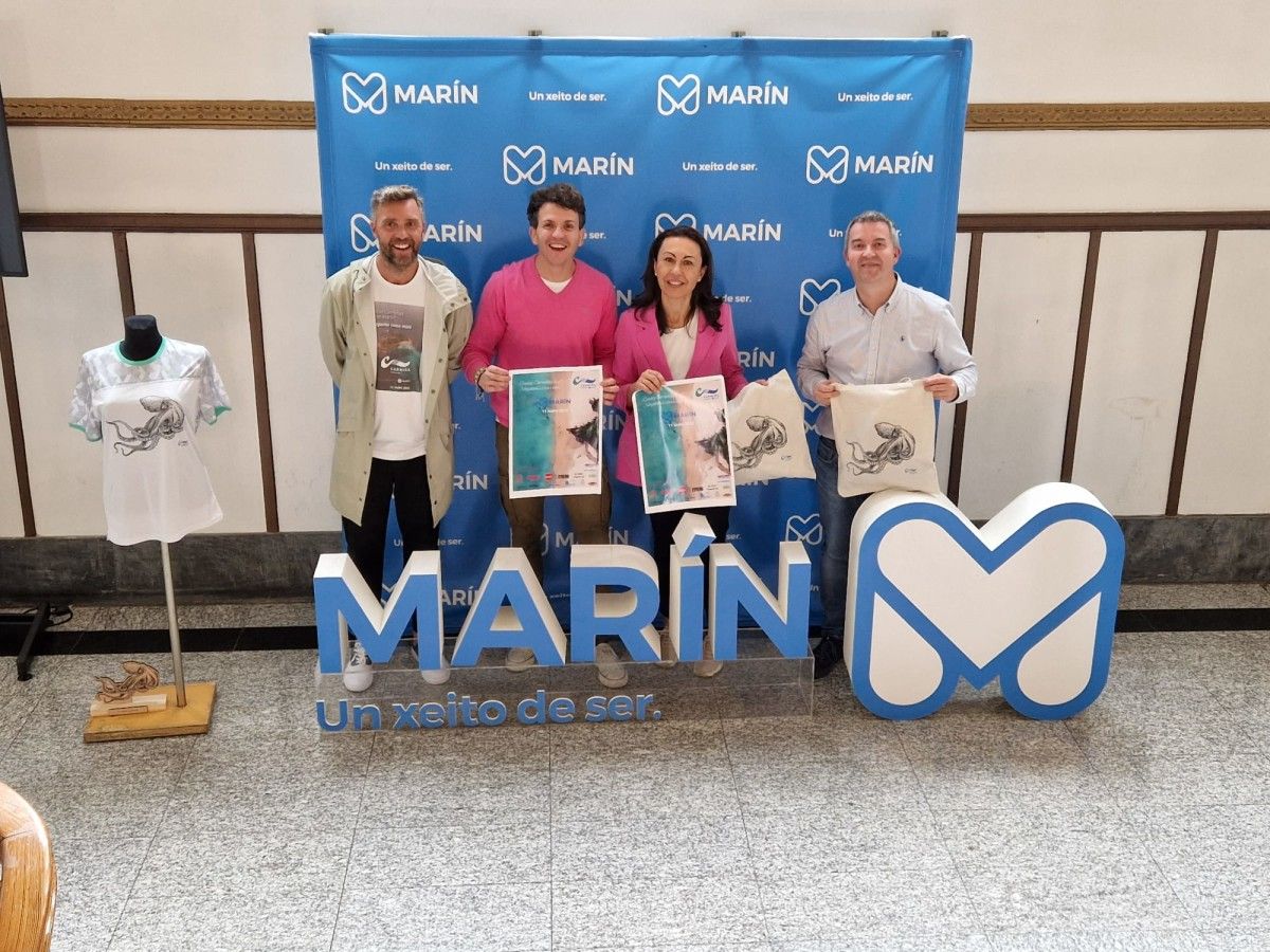 Víctor Riobó, Juan Carlos Higuero, María Ramallo y Antonio Traba presentan la segunda edición de la Carreira Carmiña de Marín