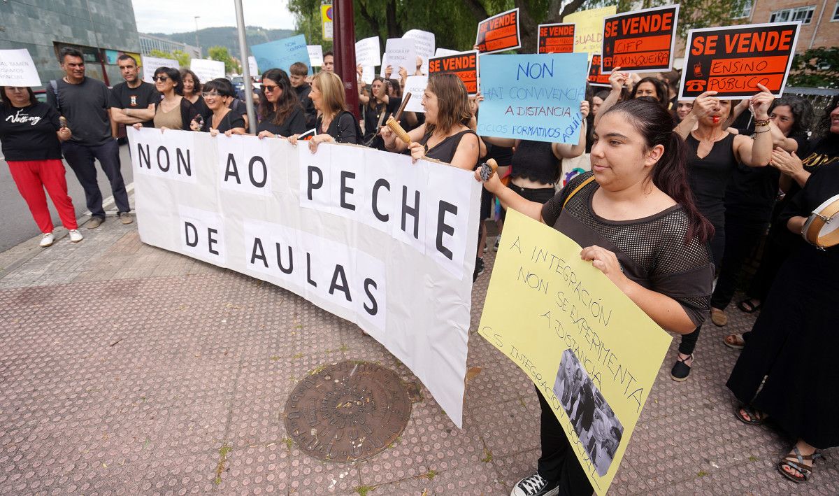 Concentración en el CIFP A Xunqueira