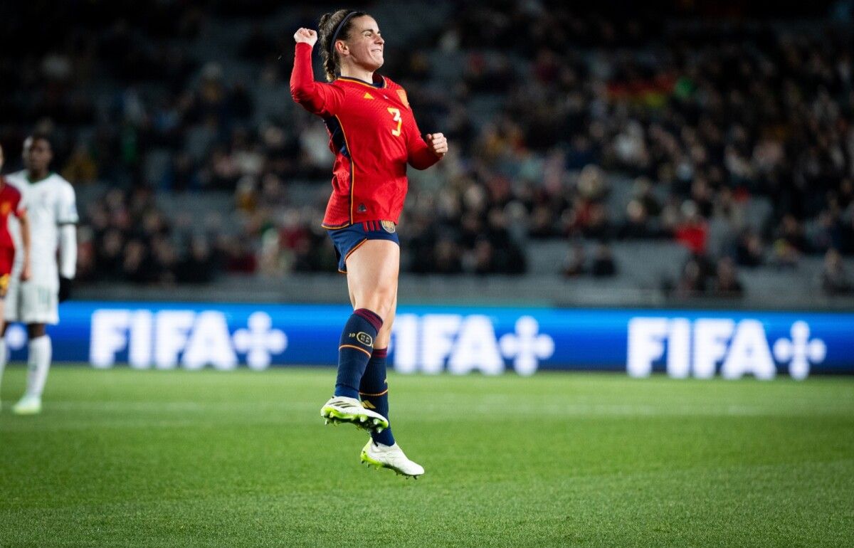 Tere Abelleira celebra su gol ante Zambia en el segundo partido del Mundial