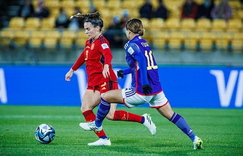 Tere Abelleira en el partido entre España y Japón del mundial de Australia y Nueva Zelanda