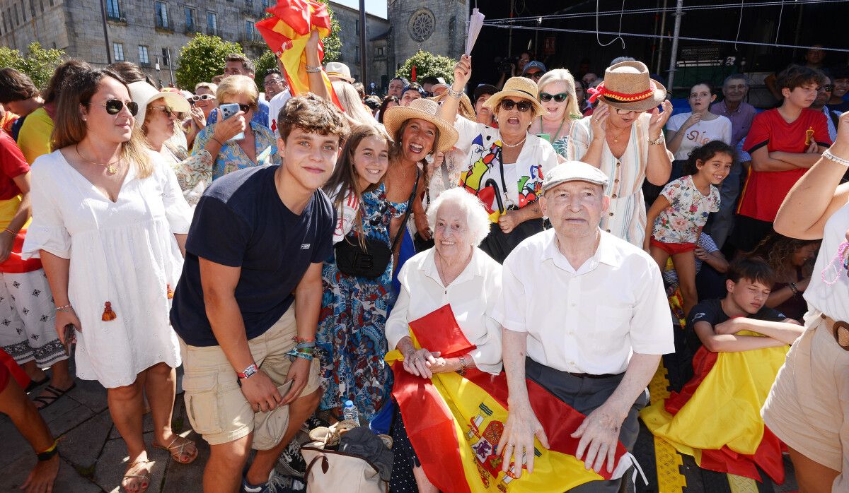 Familia de Tere Abelleira en A Ferrería durante la final del Mundial