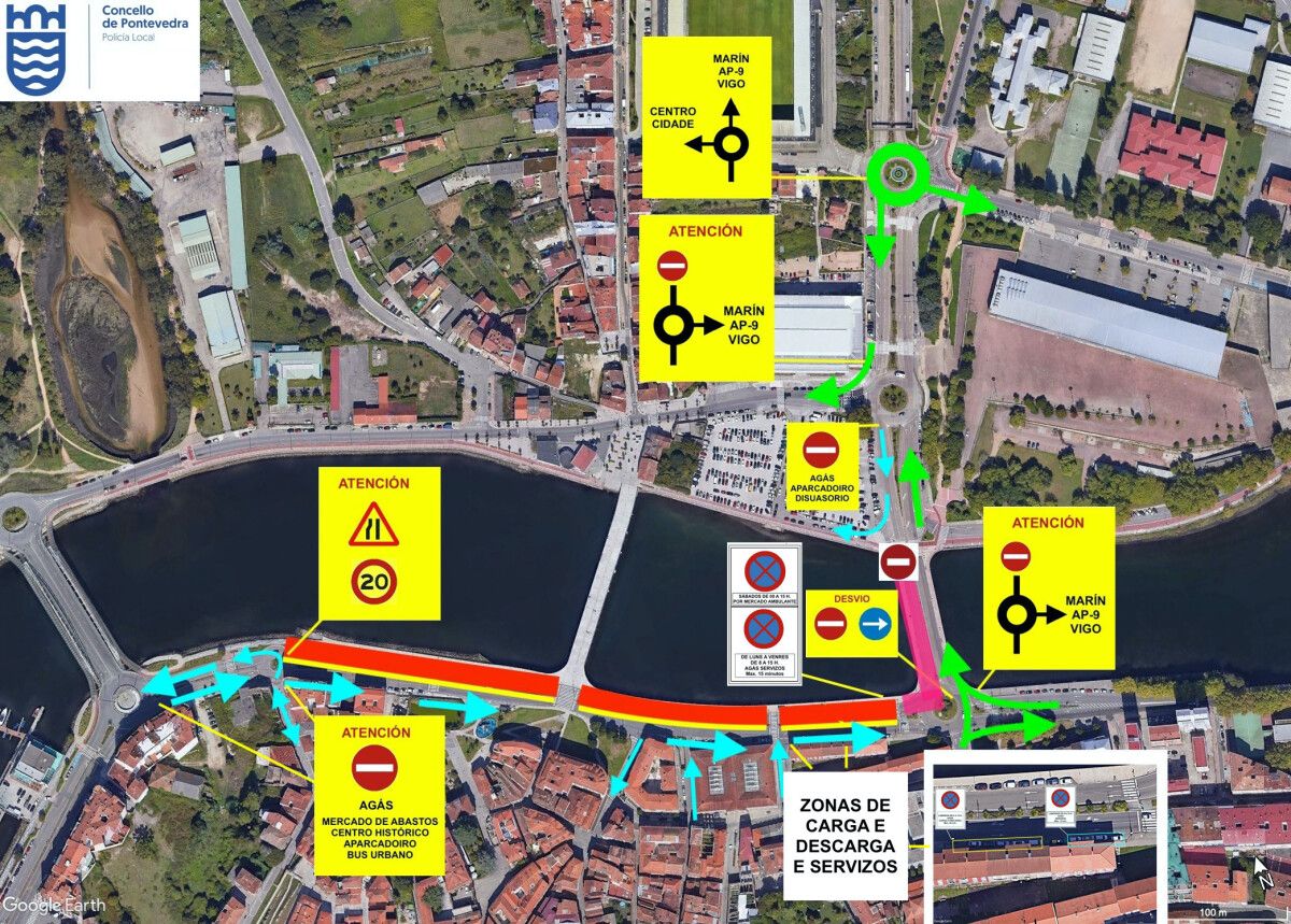 Plano de movilidad y señalización con motivo de la feria ambulante