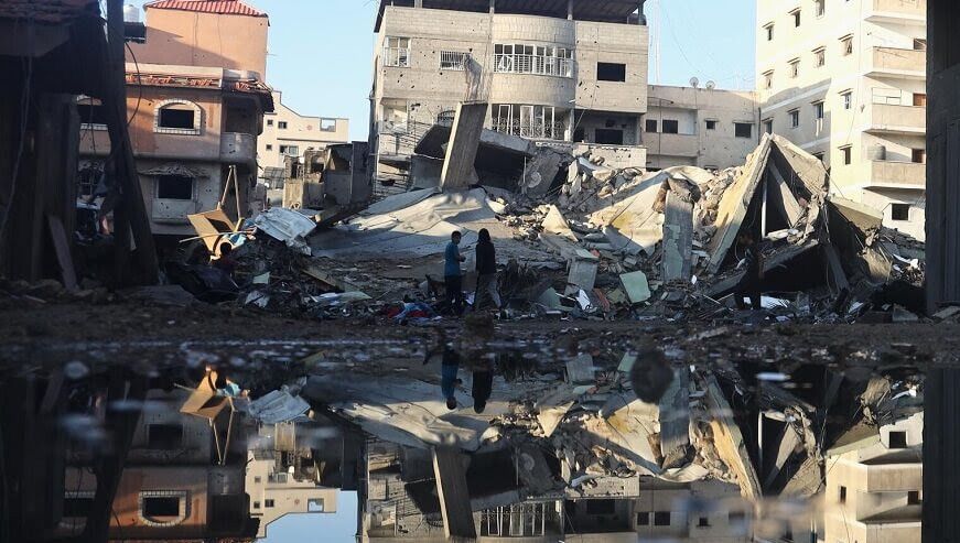 Edificios bombardeados en Gaza