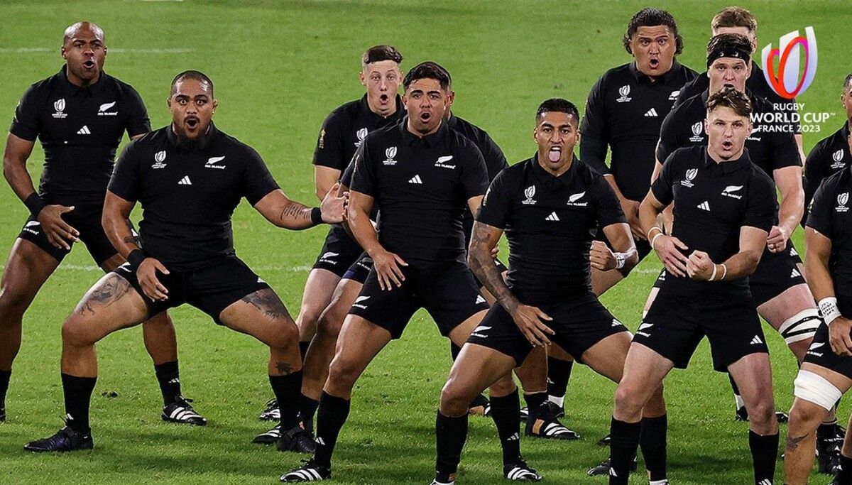 'Haka' da Selección de Nova Zelandia no Mundial 2023 de rugby