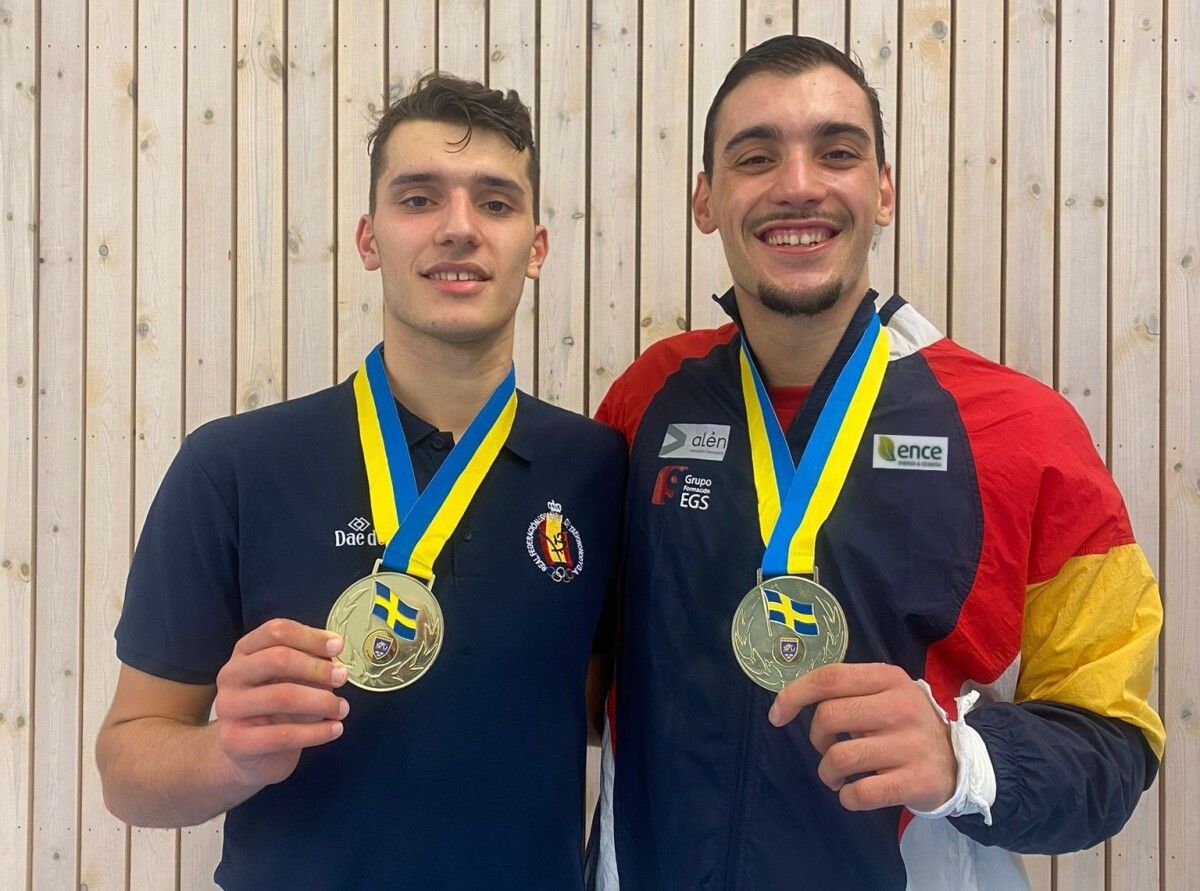 Sergio Troitiño e Iván García con las medallas de oro conseguidas en el Open de Suecia (archivo)