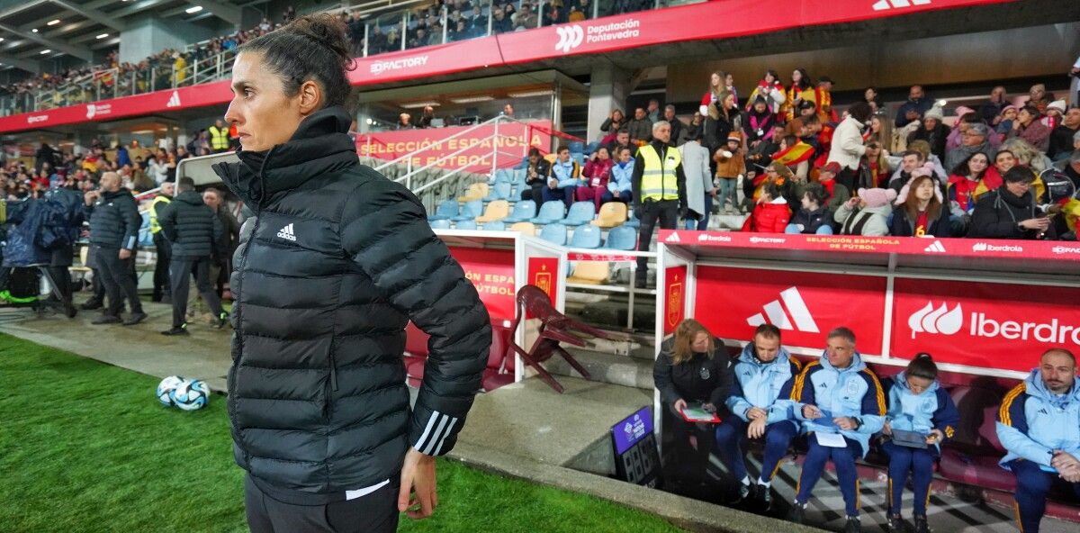 Montse Tomé, en el partido de la Liga de Naciones entre España e Italia en Pasarón