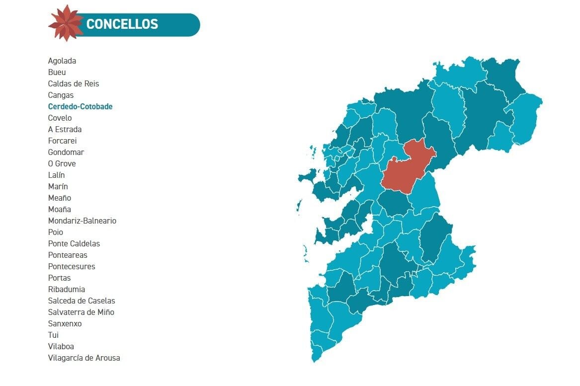 Mapa interactivo de las programaciones de Navidad de los concellos de la provincia