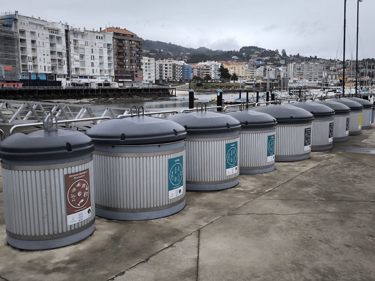 El contenedor marrón de restos orgánicos en Sanxenxo