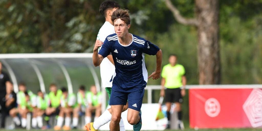 Óscar Marcos, en un partido con la Selección Galega