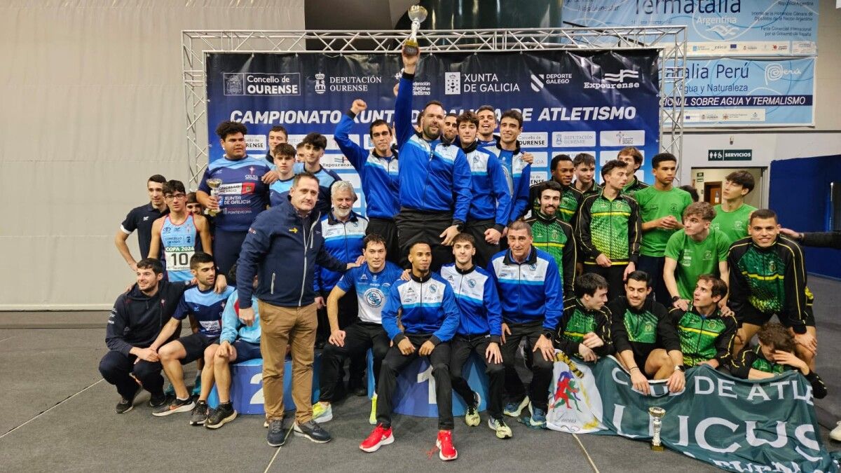 El equipo masculino de la Gimnástica, campeón de la Copa Xunta de Galicia en Pista Cubierta