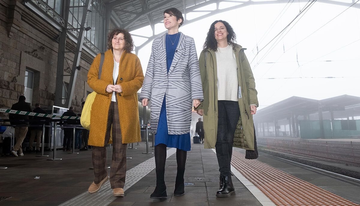 Ana Pontón, na estación de trens de Santiago