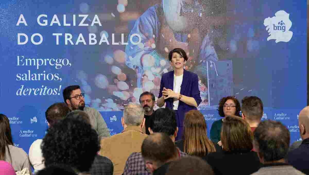 Ana Pontón, tras reunirse con delegados sindicais en Vigo