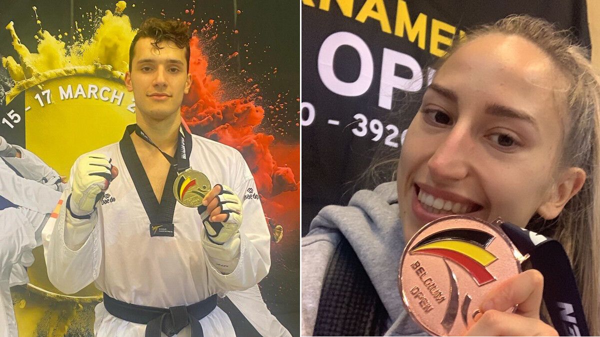 Sergio Troitiño y Sara Cortegoso con las medallas conseguidas en el Open de Bulgaria