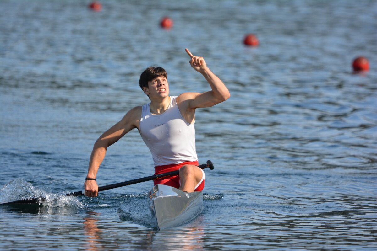 Pablo Crespo, tras imponerse en el C-1 1.000 del Selectivo Nacional en el embalse de Pontillón do Castro