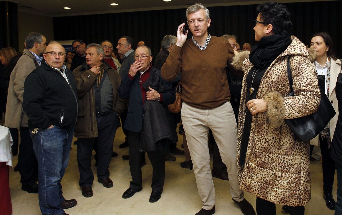 El vicepresidente de la Xunta, Alfonso Rueda, en un acto del PP en Pontevedra