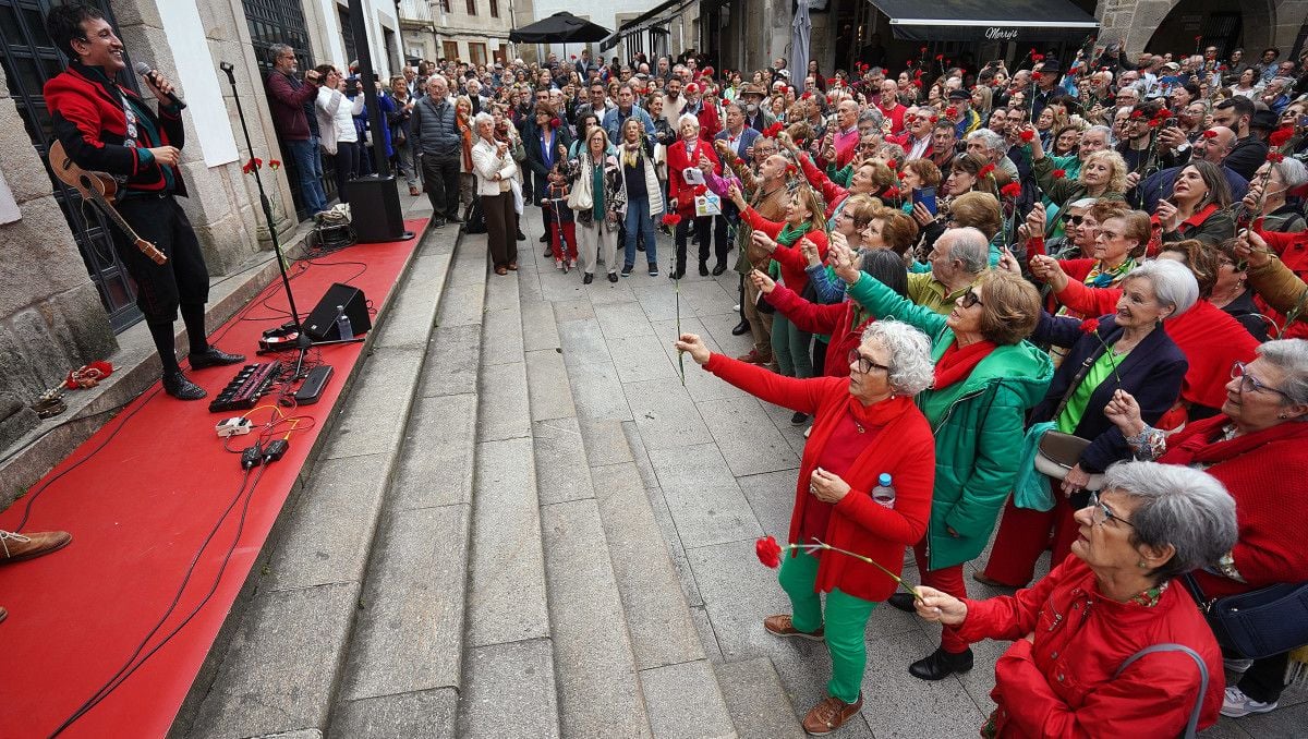 Acto conmemorativo de la Revolución de los Claveles en Pontevedra