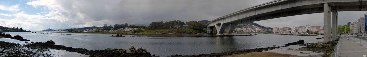 Desembocadura do río Lérez á altura da ponte da autoestrada