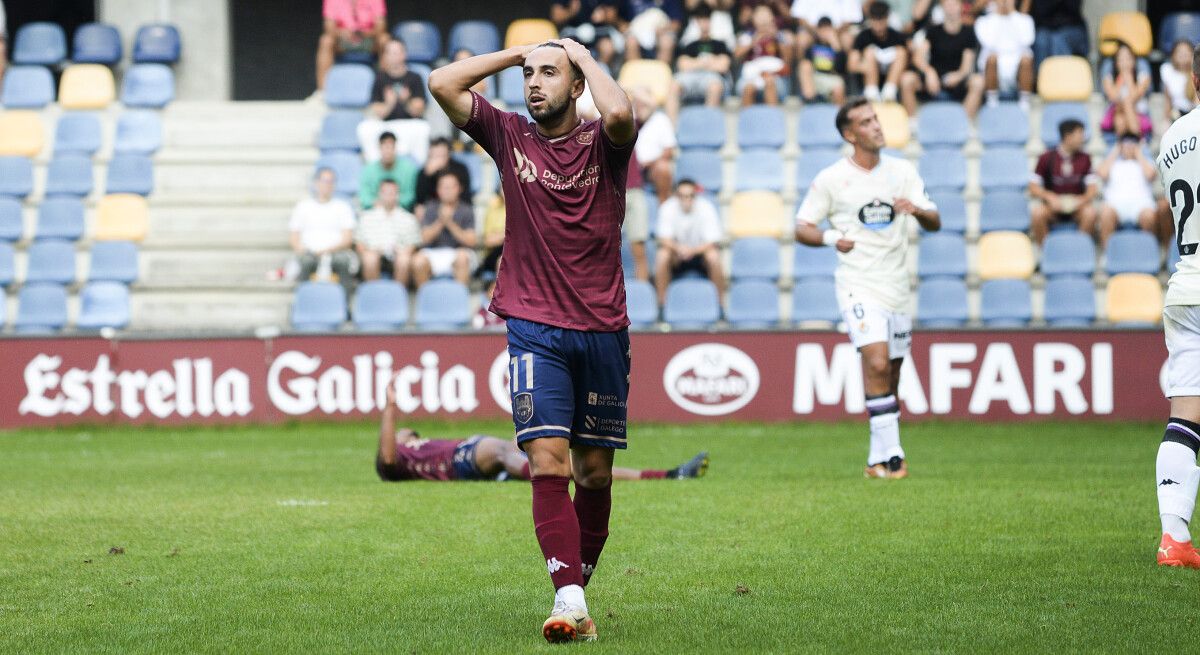 Chiqui, en el partido de liga entre Pontevedra y Valladolid Promesas en Pasarón