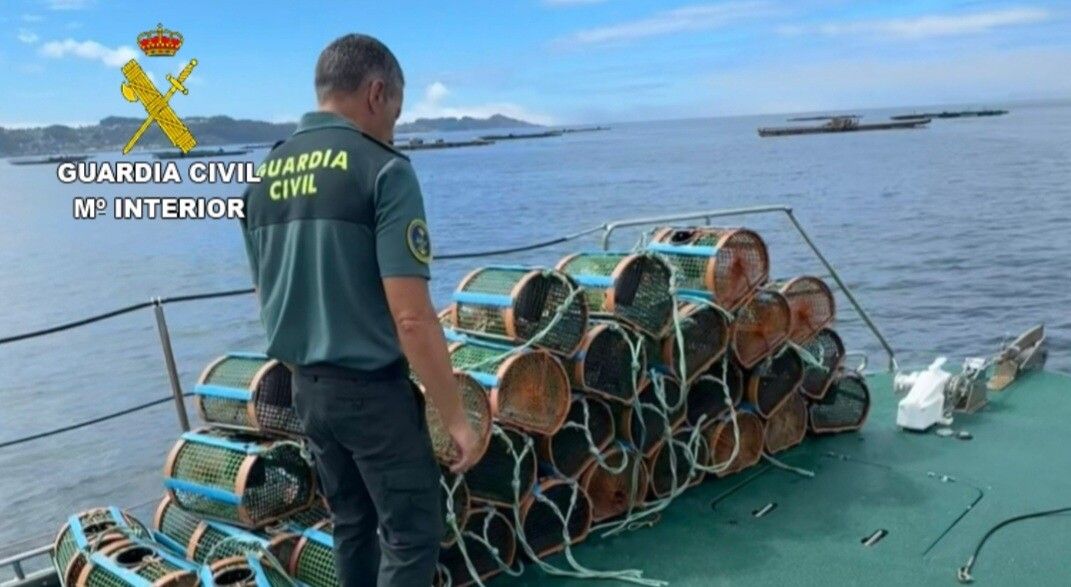 Nasas intervenidas en la ría de Pontevedra