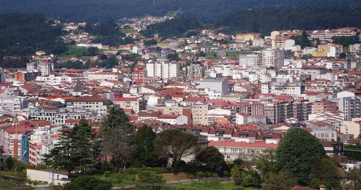 Vista aérea del casco urbano de Pontevedra